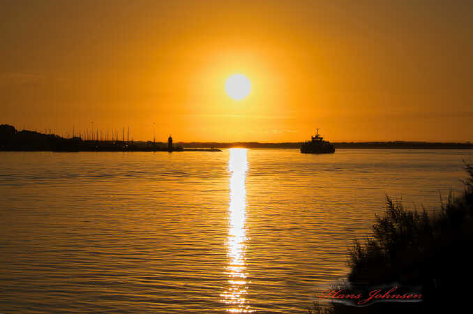 sol nedgang over årøsund