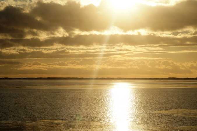 Solnedgang ved Sjælborg strand