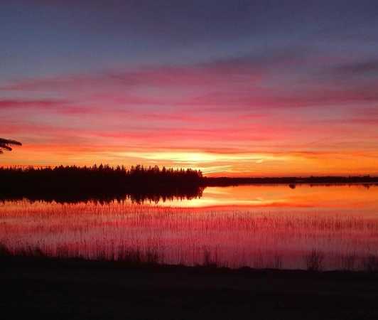 Solnedgang over Førby sø