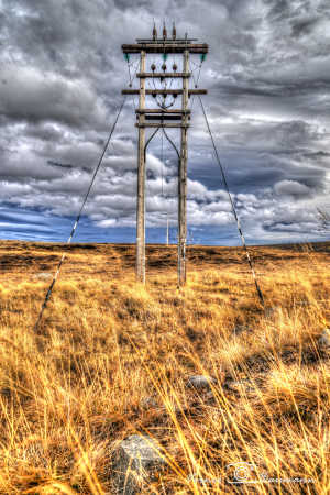 Strømmast på Island HDR