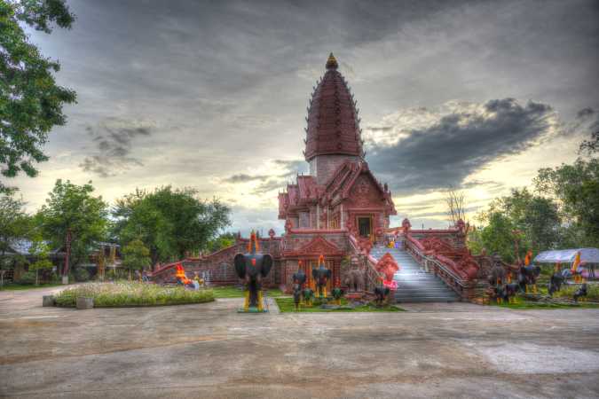 Thai temple at sun down